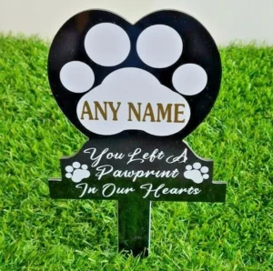 Any Name Pet Memorial Plaque You Left A Pawprint In Our Hearts