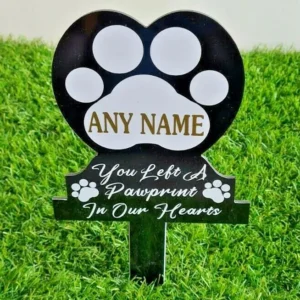 Any Name Pet Memorial Plaque - You Left A Pawprint In Our Hearts