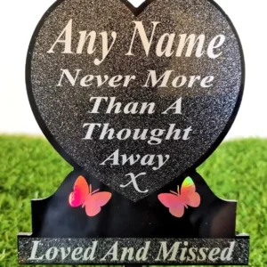 ANY NAME Memorial Plaque heart tribute with rose gold
