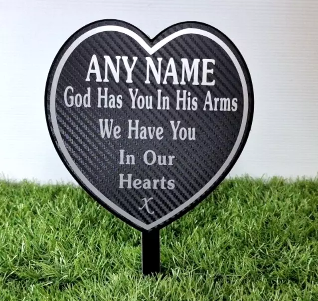 Personalised Memorial Plaque with silver engraved lettering