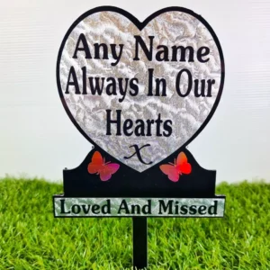 Personalised Memorial Heart Plaque with rose gold