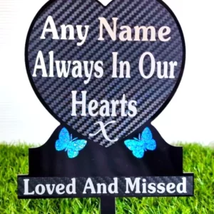 Personalised Heart Memorial Plaque engraved wooden
