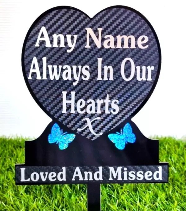 Personalised Heart Memorial Plaque engraved wooden