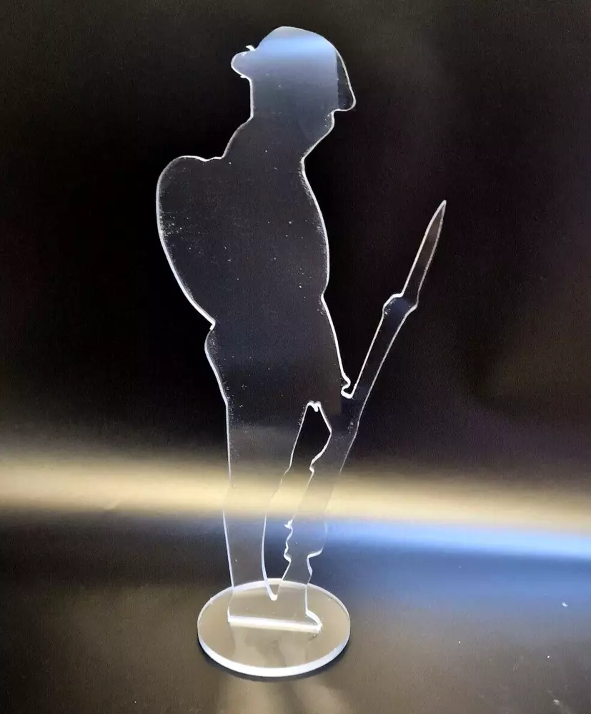 Tommy Silhouette Statue With Stand WW1 Unknown Soldier Table Top Bar Decoration