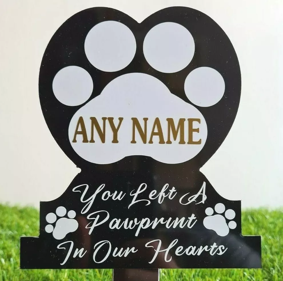 Any Name Pet Memorial Plaque - You Left A Pawprint In Our Hearts