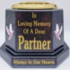 Partner Graveside Flower Vase Pot Memorial Gift Gold Writing with Doves