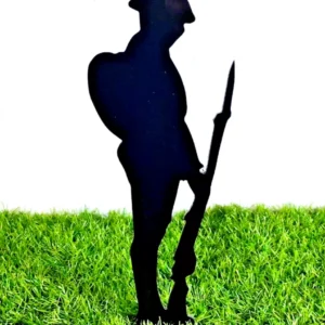 Tommy Silhouette Statue With Stake WW1 Unknown Soldier Garden Decoration Plaque