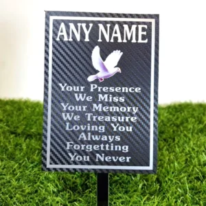 Graveside Decoration Memorial gift, Personalised Memorial Plaque - Silver