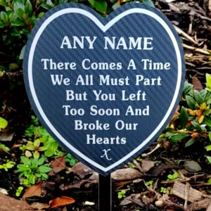 Memorial Plaque Grave Heart Personalised ANY NAME In Loving Memory Tribute Grave
