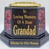 Grandad Graveside Flower Pot Memorial Gift Tribute Gold Writing with Roses