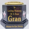 Gran Graveside Flower Vase Pot Memorial Gift Gold Writing with Doves