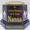 Nanna Graveside Flower Pot Vase Memorial Gift Gold Writing with Doves