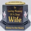 Wife Graveside Flower Pot Memorial Gift Gold Writing with Doves