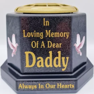 Daddy Graveside Flower Pot Memorial Gift Gold Writing with Doves