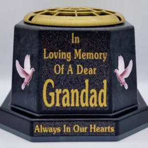 Grandad Graveside Flower Pot Memorial Gift Gold Writing with Doves