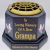 Grampa Graveside Flower Pot Memorial Gift Gold Writing with Doves