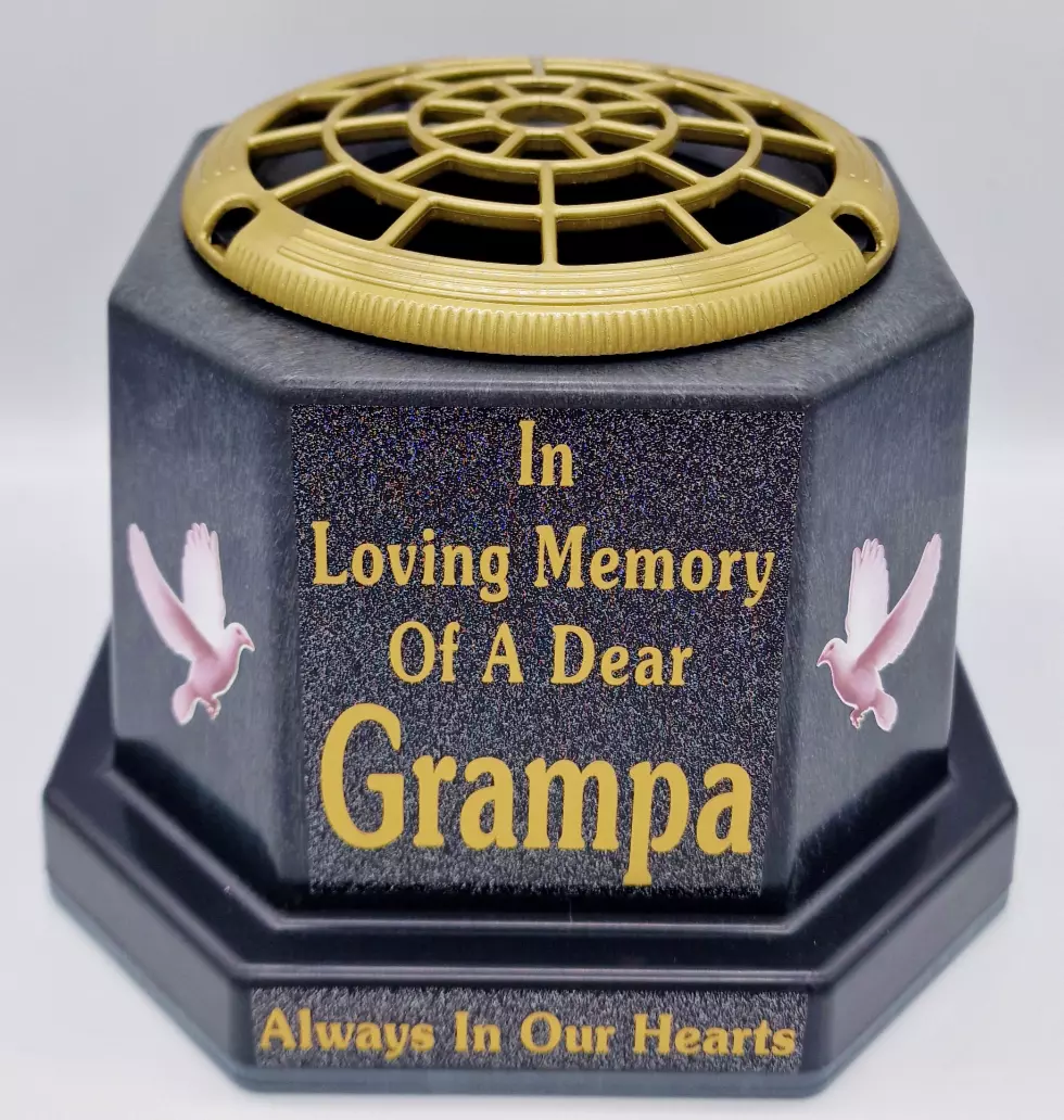 Grampa Graveside Flower Pot Memorial Gift Gold Writing with Doves