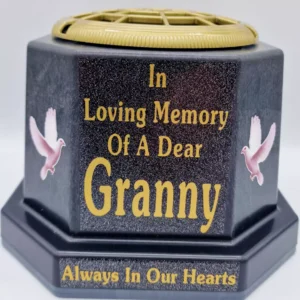 Granny Graveside Flower Pot Memorial Gift Gold Writing with Doves