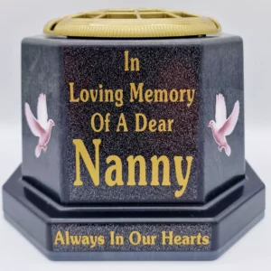 Nanny Graveside Flower Pot Memorial Gift Gold Writing with Doves