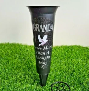 Granda Black Memorial Gift Vase Grave Spike