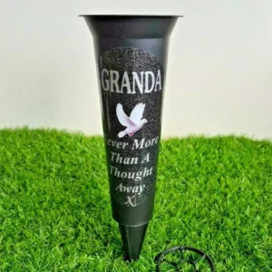 Granda Black Memorial Gift Vase Grave Spike