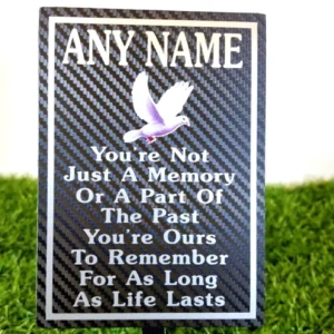 Personalised Memorial Plaque Silver Graveside Decoration