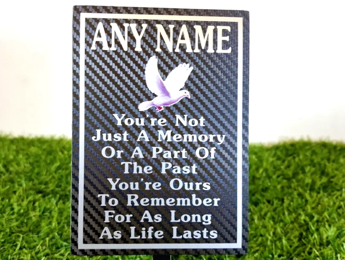 Personalised Memorial Plaque Silver Graveside Decoration