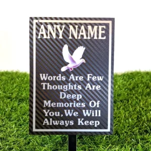 Personalised Memorial Plaque silver metal engraved at graveside