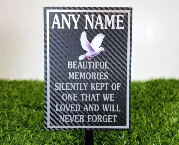 Personalised Memorial Plaque silver graveside memorial plaque