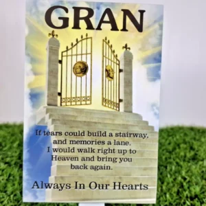Gran Memorial Plaque granite graveside marker with Gates