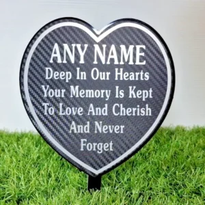 Personalised Heart Memorial Plaque engraved with ANY NAME