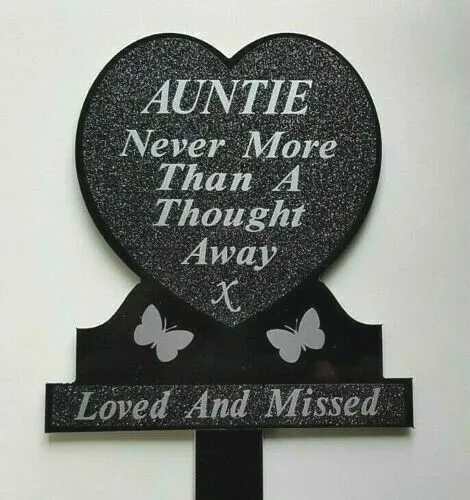 AUNTIE Memorial Plaque Grave Heart In Loving Memory Tribute Memory Funeral