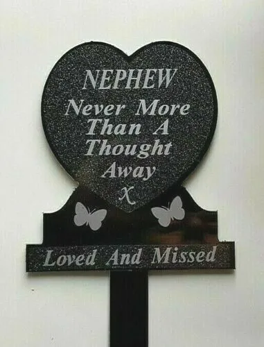 NEPHEW Memorial Plaque Grave Heart In Loving Memory Tribute Memory Funeral