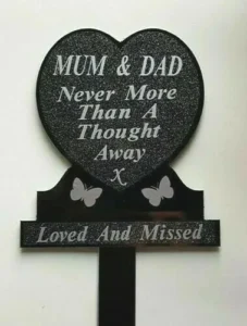 MUM & DAD Memorial Plaque Grave Heart In Loving Memory Tribute Memory Funeral