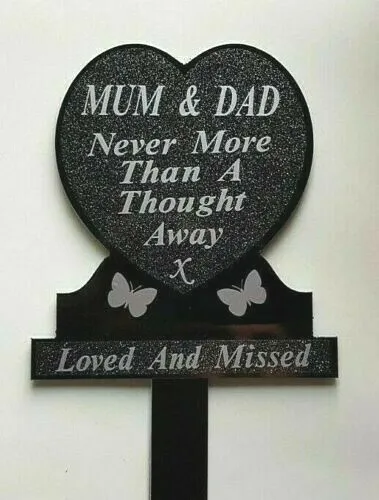 MUM DAD Memorial Plaque Grave Heart In Loving Memory Tribute Memory Funeral