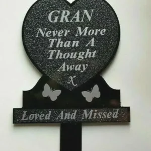 Gran memorial plaque for grave made from polished granite