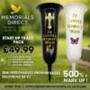 Start Up Trade Pack 24 memorial vases with multiple stickers