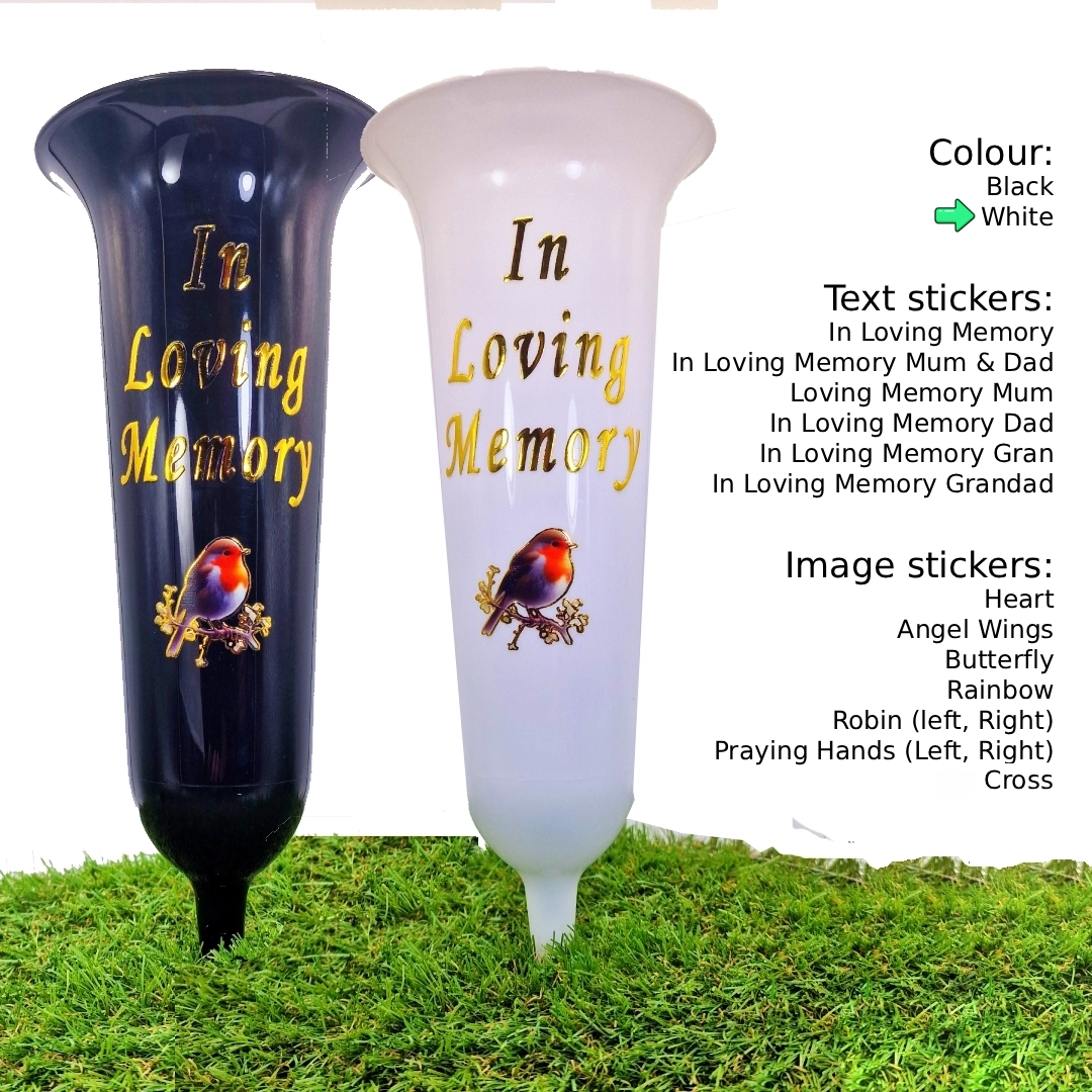 Pre-printed memorial vases pack (white)